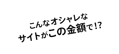 おしゃれなサイトがこの金額で！？